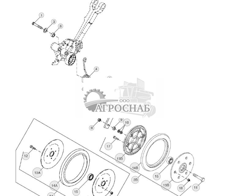 Узел прикатывающего катка и рычага, показана правая сторона - ST518970 175.jpg